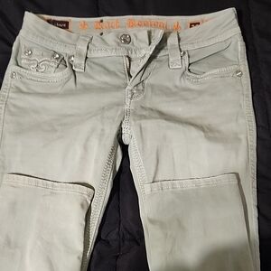 Rock Revival Light Green Capri